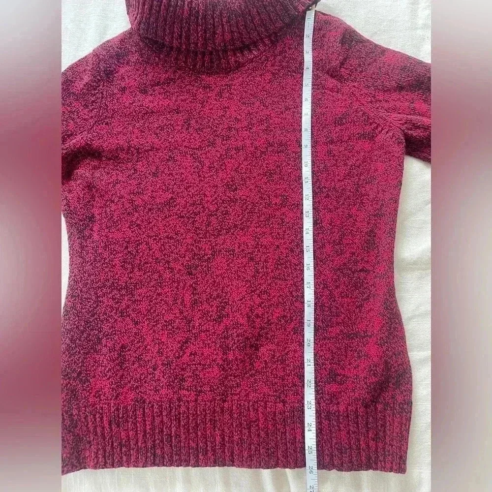 LRL Lauren Ralph Lauren Cowl Neck Sweater Heathered Red Black Women's XL